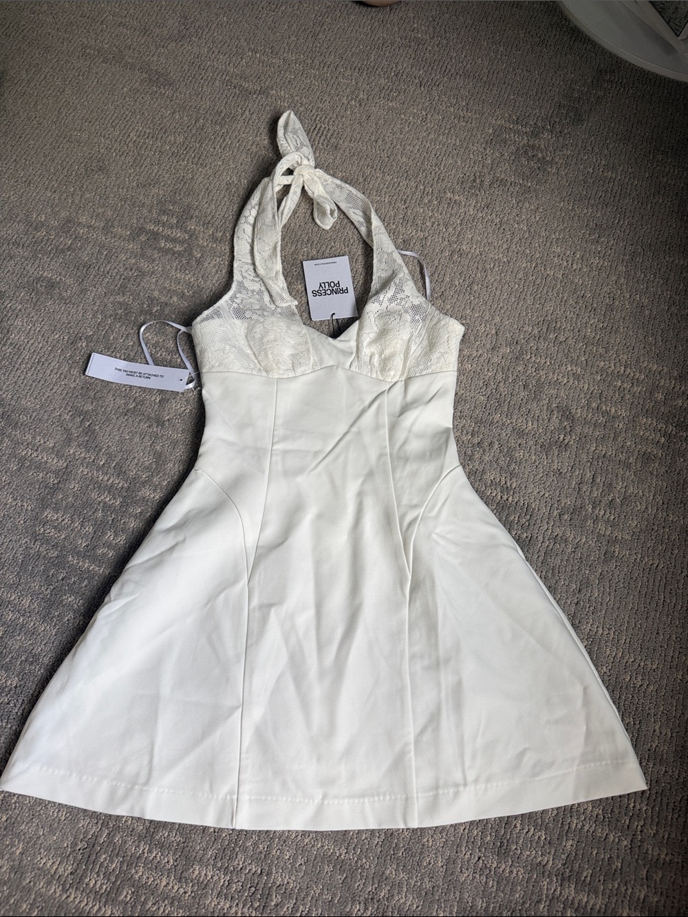 Princess Polly Ivory Lace Halter A-Line Dress